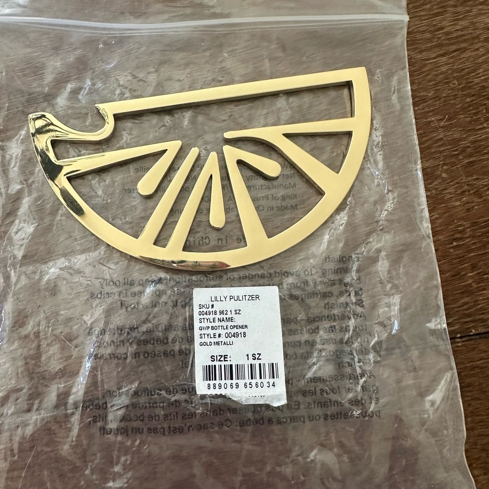 Lilly Pulitzer Gold Citrus Slice Bottle Opener